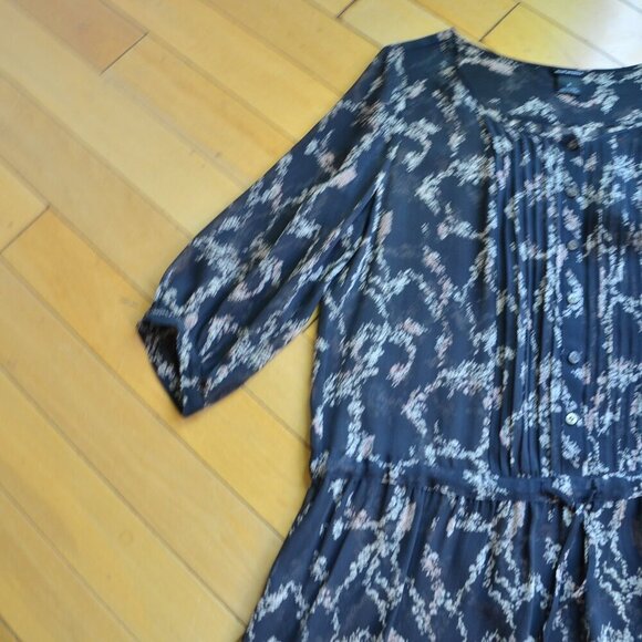CLUB MONACO Sheer Silk Tunic Dress with Drawstring Waist Size 2 - Picture 4 of 12